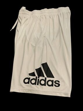 adidas Men's White Athletic Shorts with Black Logo CL EUC